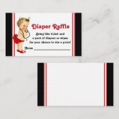 Ladybug Diaper Raffles Tickets Begleitkarte (Vorne/Hinten)