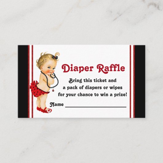 Ladybug Diaper Raffles Tickets Begleitkarte (Vorderseite)