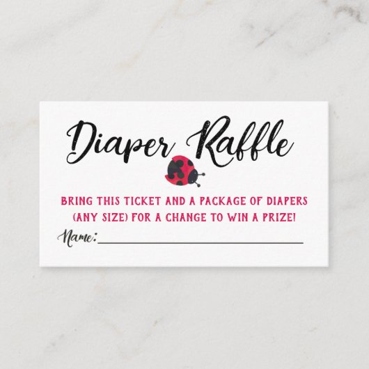 Ladybug Diaper Raffles Tickets Begleitkarte (Vorderseite)