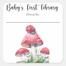 Ladybug - die erste Bibliothek des Babys Quadratischer Aufkleber