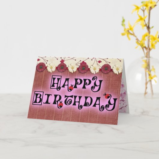 Ladybug dot beetle Office Custom Destiny Destiny's Karte (Gelbe Blume)