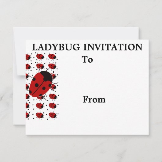 Ladybug Dot Stationary Einladung (Vorderseite)