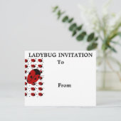 Ladybug Dot Stationary Einladung (Stehend Vorderseite)