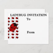Ladybug Dot Stationary Einladung (Vorne/Hinten)