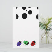 Ladybug Dots Briefpapier (Stehend Vorderseite)