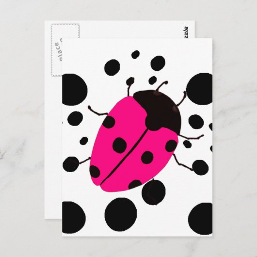 Ladybug Dots Postkarte (Vorne/Hinten)