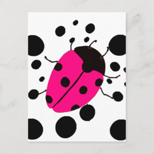 Ladybug Dots Postkarte