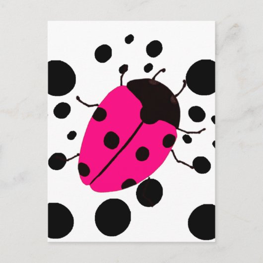 Ladybug Dots Postkarte (Vorderseite)