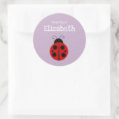 Ladybug-Eigenschaft des Namens des Schülers Runder Aufkleber (Tasche)