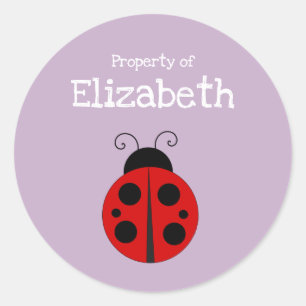 Ladybug-Eigenschaft des Namens des Schülers Runder Aufkleber