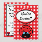 Ladybug Einladung (Vorne/Hinten)