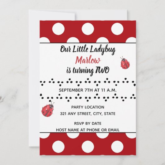 Ladybug Einladung (Vorderseite)