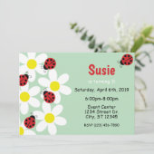 Ladybug Einladung Frühjahr (Stehend Vorderseite)