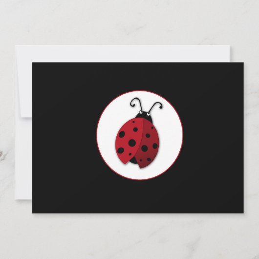 Ladybug Einladung Mädchen Geburtstagsparty (Rückseite)