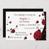 Ladybug Einladung Mädchen Geburtstagsparty (Vorne/Hinten)