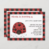 Ladybug - Einladung zum Geburtstag (Vorne/Hinten)