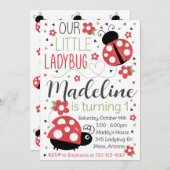 Ladybug Einladung zum Geburtstag, Ladybug Einladun (Vorne/Hinten)