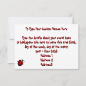 Ladybug Einladungen Personalisiert Red Ladybug UAW (Rückseite)