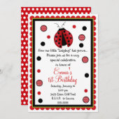 Ladybug Einladungen zum Geburtstag (Vorne/Hinten)