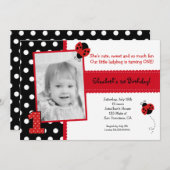 Ladybug Einladungen zur BIrthday Party (Vorne/Hinten)