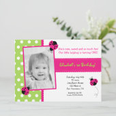 Ladybug Einladungen zur BIrthday Party (Stehend Vorderseite)