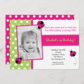 Ladybug Einladungen zur BIrthday Party (Vorne/Hinten)