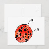 Ladybug Einladungspostkarte (Vorne/Hinten)