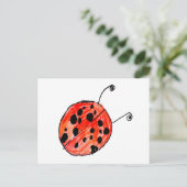 Ladybug Einladungspostkarte (Stehend Vorderseite)