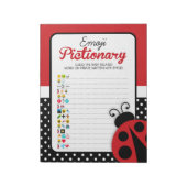 Ladybug Emoji Pictionary Baby Showspielpaket Notizblock (Rotiert)