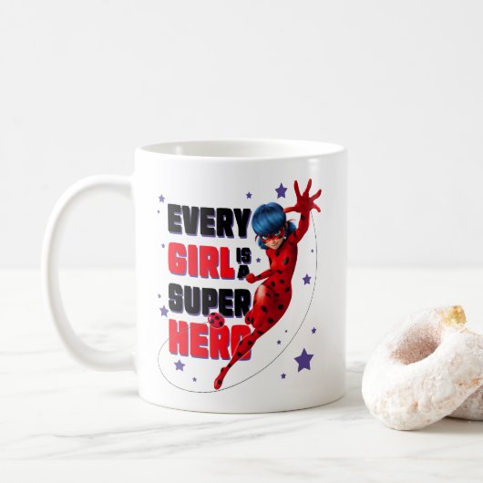Ladybug Every Girl ist ein Super-Held Kaffeetasse (Mit Donut)