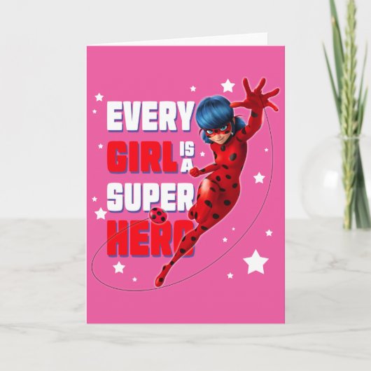 Ladybug Every Girl ist ein Super-Held Karte (Vorderseite)
