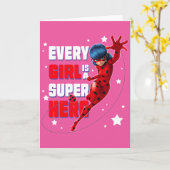 Ladybug Every Girl ist ein Super-Held Karte (Gelbe Blume)
