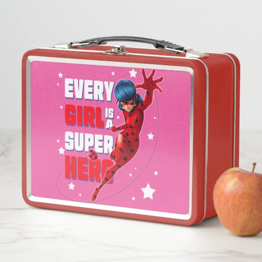 Ladybug Every Girl ist ein Super-Held Metall Brotdose (Beispiel)