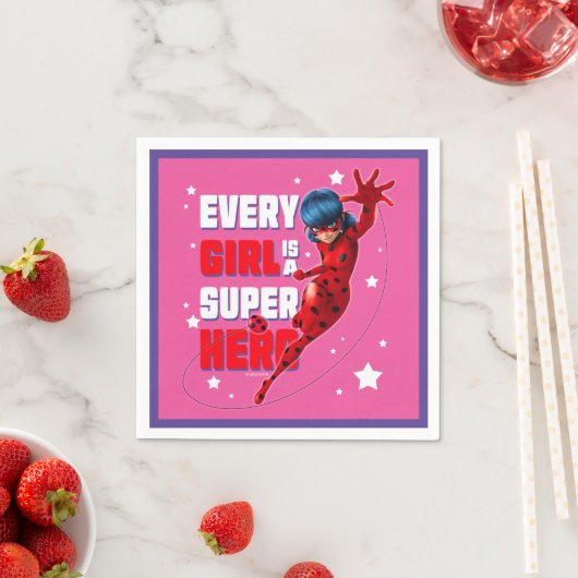 Ladybug Every Girl ist ein Super-Held Serviette (Beispiel)