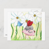 Ladybug Fairy Cat Postkarte (Vorne/Hinten)