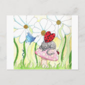 Ladybug Fairy Cat Postkarte (Vorderseite)