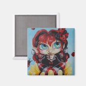 Ladybug Fairy Fantasy Art Magnet (Vorderseite/Rückseite)