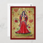 Ladybug Fairy Heart Valentine Fee von Renee Postkarte (Vorne/Hinten)