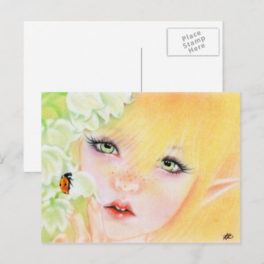 Ladybug Fairy Postcard Postkarte (Vorne/Hinten)