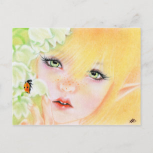 Ladybug Fairy Postcard Postkarte
