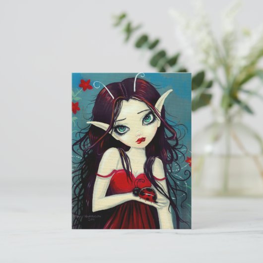 Ladybug Fairy Postcard Postkarte (Stehend Vorderseite)