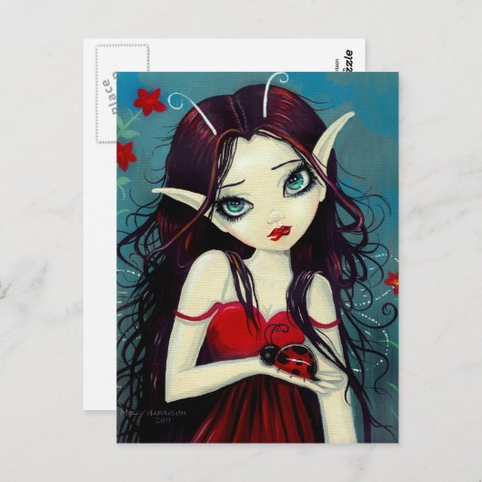Ladybug Fairy Postcard Postkarte (Vorne/Hinten)
