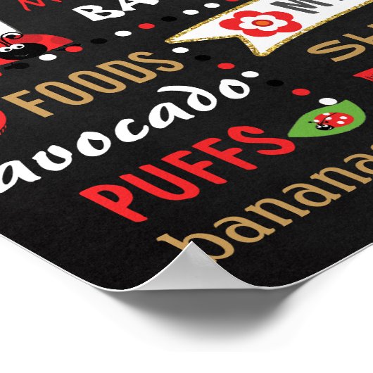 Ladybug First Birthday-Kalkboard-Zeichen Poster (Ecke)