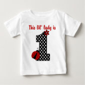 "Ladybug First Birthday" MONOGRAM RUFFLE T-SHIRT (Vorderseite)