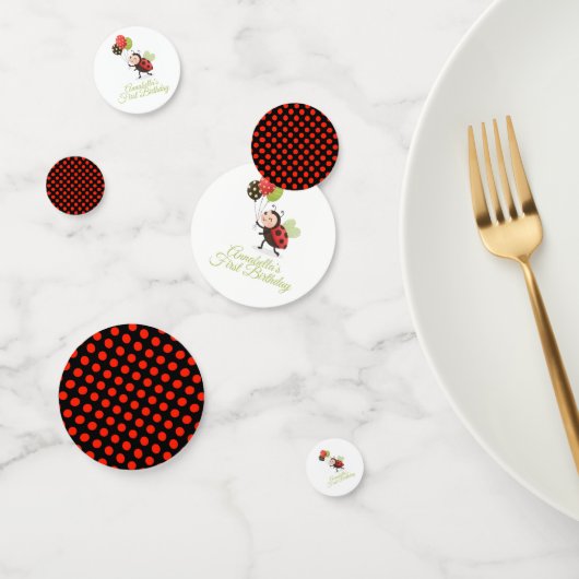 Ladybug First Birthday Table Confetti Konfetti (Gruppe)