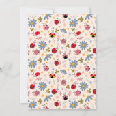 Ladybug Floral Baby Dusche Dankeskarte (Rückseite)