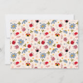 Ladybug Floral Birthday Party Foto Dankeskarte (Rückseite)