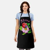 Ladybug Floral Black Women's Name Schürze (Getragen)