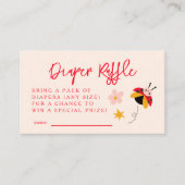 Ladybug Floral Diaper Raffle Ticket Begleitkarte (Vorderseite)