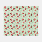 Ladybug Flower Pattern Fleecedecke (Vorderseite (Horizontal))